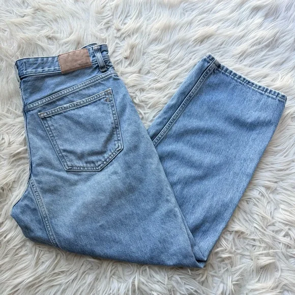 Madewell The Darted Barrel-Leg Jean Denim Blue Size 27 - Picture 2 of 12